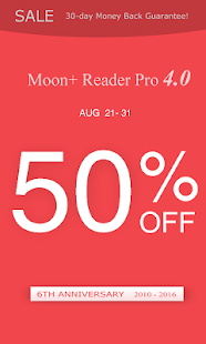 Moon+ Reader Pro 50% OFF v4.0